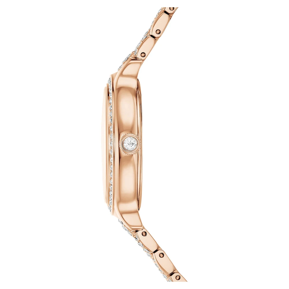 Imber watch, Swiss Made, Metal bracelet, Rose gold tone, Rose gold-tone finish by SWAROVSKI