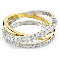 Hyperbola ring, Mixed cuts, White, metal finish by SWAROVSKI