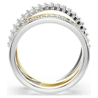 Hyperbola ring, Mixed cuts, White, metal finish by SWAROVSKI