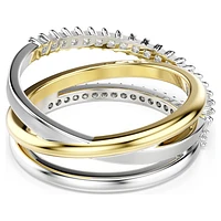 Hyperbola ring, Mixed cuts, White, metal finish by SWAROVSKI