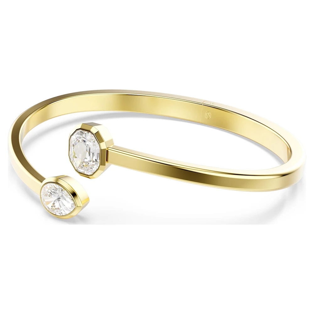 Imber bangle, Mixed cuts, White, Gold-tone plated by SWAROVSKI