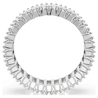 Matrix ring, Baguette cut, White, Silver-tone finish by SWAROVSKI