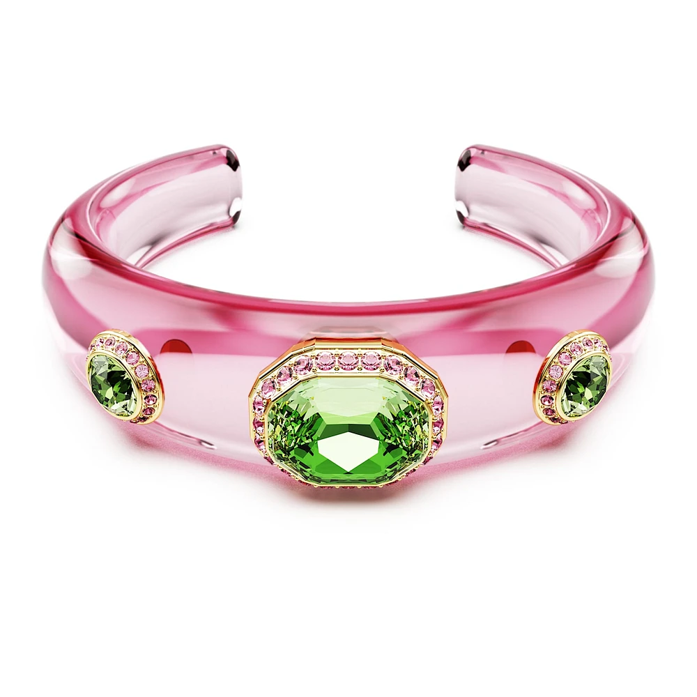 Dulcis cuff, Mixed cuts, Multicoloured, Gold-tone plated by SWAROVSKI