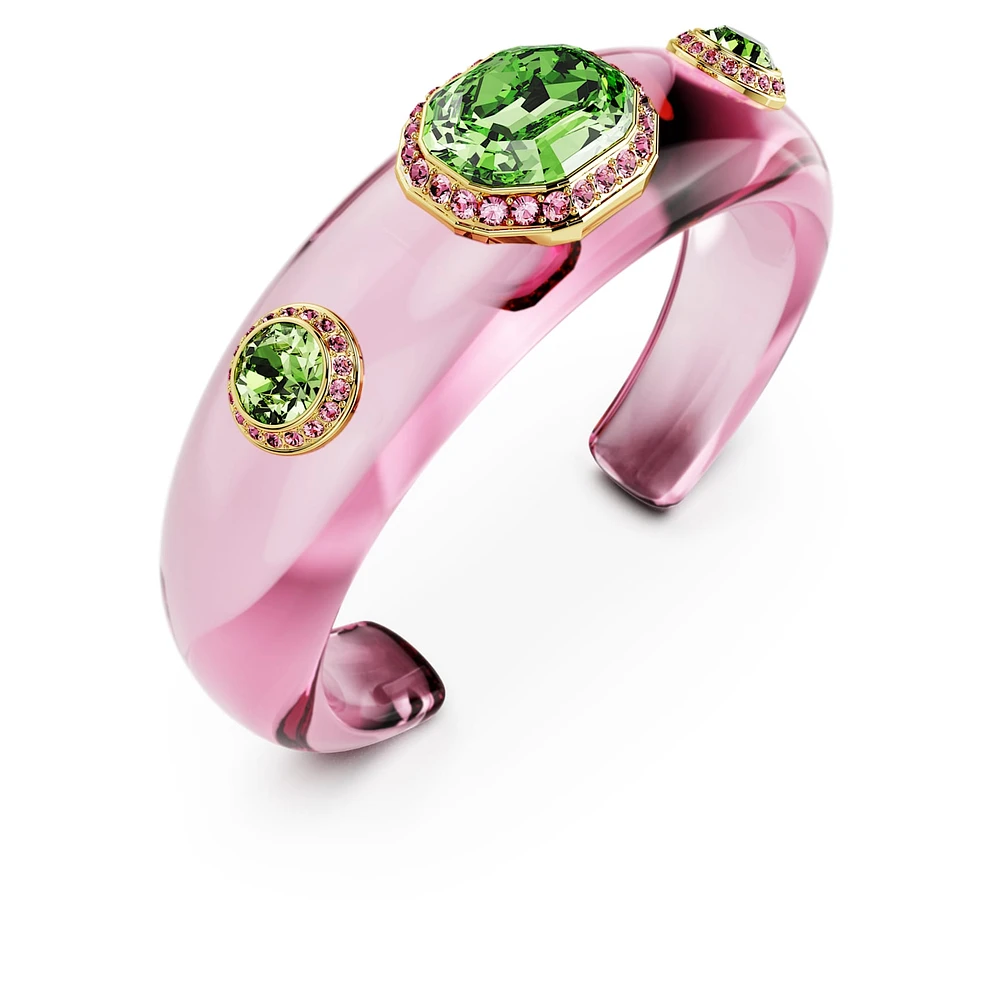Dulcis cuff, Mixed cuts, Multicoloured, Gold-tone plated by SWAROVSKI