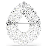 Matrix brooch, Round cut, White, Rhodium plated by SWAROVSKI
