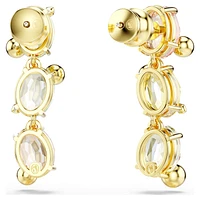 Gema drop earrings, Asymmetrical design, Mixed cuts, Multicoloured, Gold-tone plated by SWAROVSKI