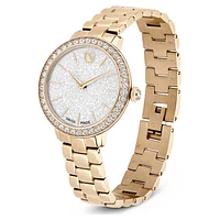 Watch, Swiss Made, Metal bracelet, Gold tone, Champagne gold-tone finish by SWAROVSKI