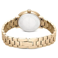 Watch, Swiss Made, Metal bracelet, Gold tone, Champagne gold-tone finish by SWAROVSKI