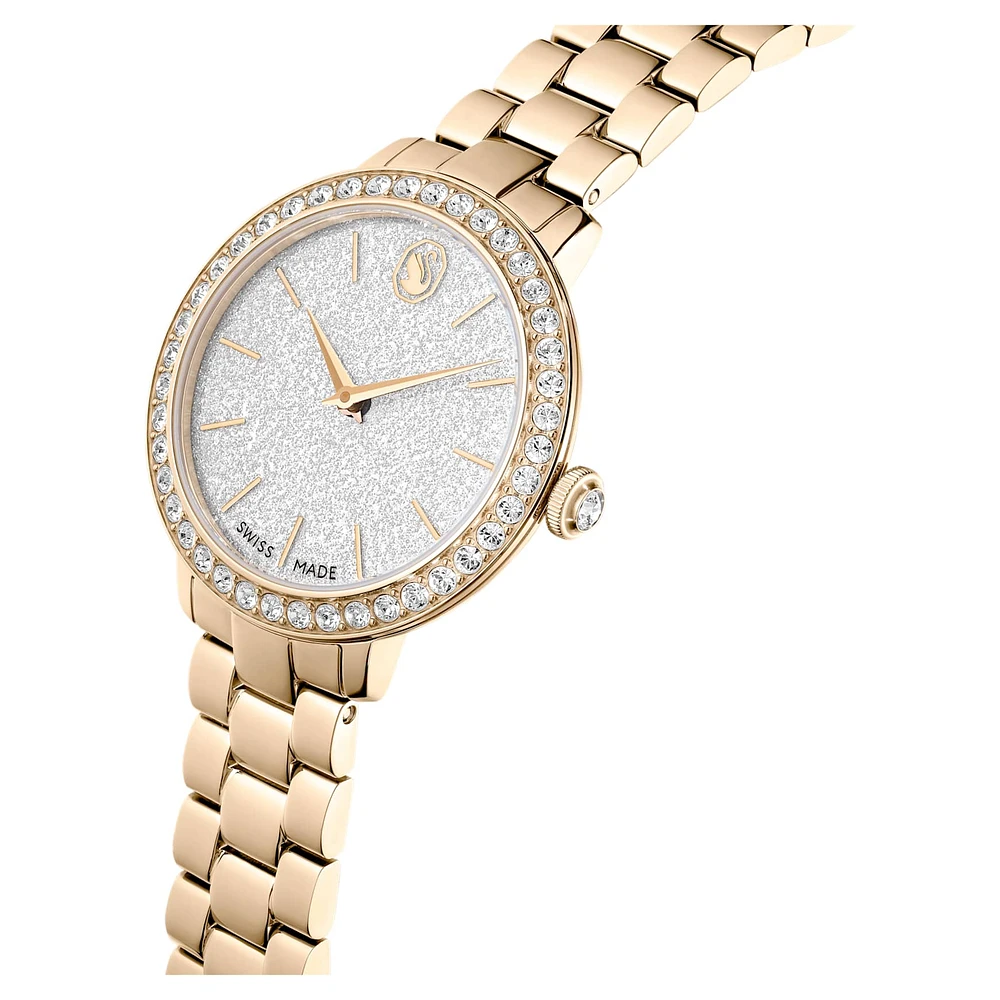 Watch, Swiss Made, Metal bracelet, Gold tone, Champagne gold-tone finish by SWAROVSKI
