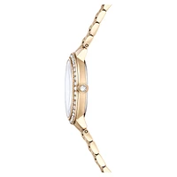 Watch, Swiss Made, Metal bracelet, Gold tone, Champagne gold-tone finish by SWAROVSKI