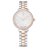 Watch, Swiss Made, Metal bracelet, Silver Tone, Rose gold-tone finish by SWAROVSKI