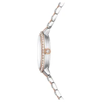 Watch, Swiss Made, Metal bracelet, Silver Tone, Rose gold-tone finish by SWAROVSKI