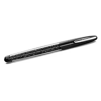 Crystalline Nova rollerball pen, Black, Chrome plated by SWAROVSKI