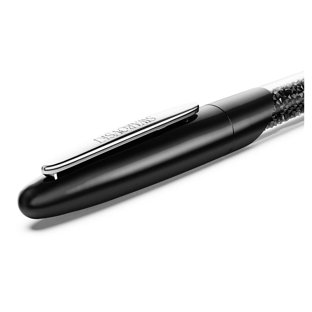 Crystalline Nova rollerball pen, Black, Chrome plated by SWAROVSKI