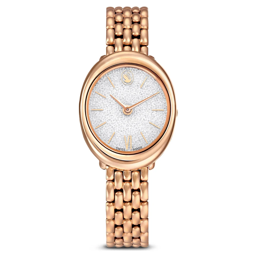 Imber watch, Swiss Made, Metal bracelet, Gold tone, Rose gold-tone finish by SWAROVSKI