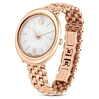 Imber oval watch, Swiss Made, Metal bracelet, Gold tone, Rose gold-tone finish by SWAROVSKI