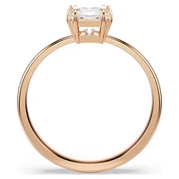 Attract ring, Square cut, White, Rose gold-tone plated by SWAROVSKI