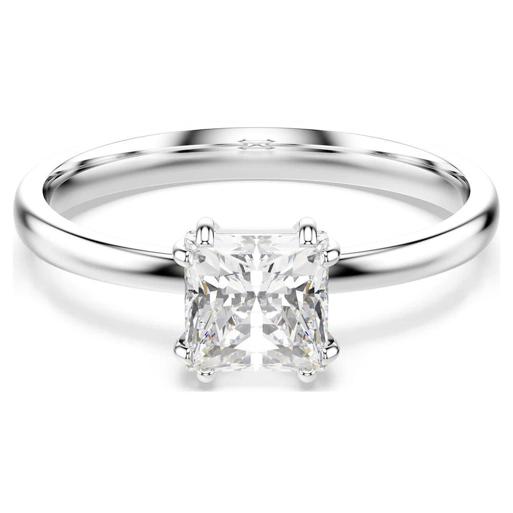 Attract ring, Square cut, White, Rhodium plated by SWAROVSKI