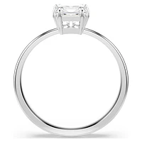 Attract ring, Square cut, White, Rhodium plated by SWAROVSKI