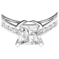 Attract ring, Pavé, White, Rhodium plated by SWAROVSKI