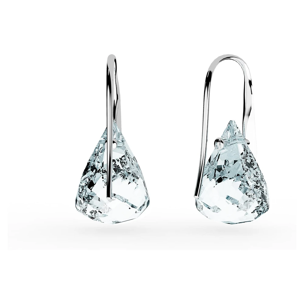 Lunar drop earrings, Blue, Rhodium plated by SWAROVSKI