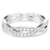 Infinity ring, Round cut, White, Rhodium plated by SWAROVSKI