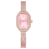 Dextera bangle watch, Swiss Made, Pink, Rose gold-tone plated by SWAROVSKI