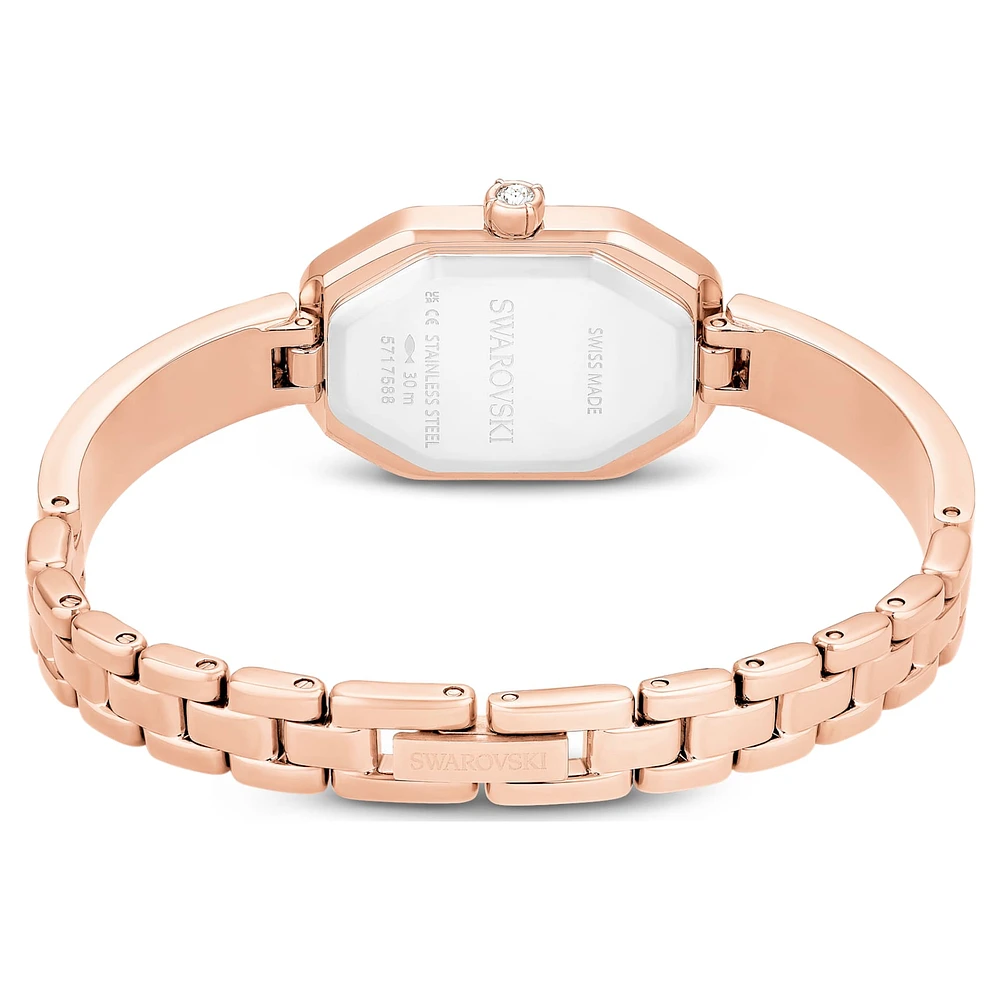 Dextera bangle watch, Swiss Made, Pink, Rose gold-tone plated by SWAROVSKI