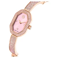 Dextera bangle watch, Swiss Made, Pink, Rose gold-tone plated by SWAROVSKI
