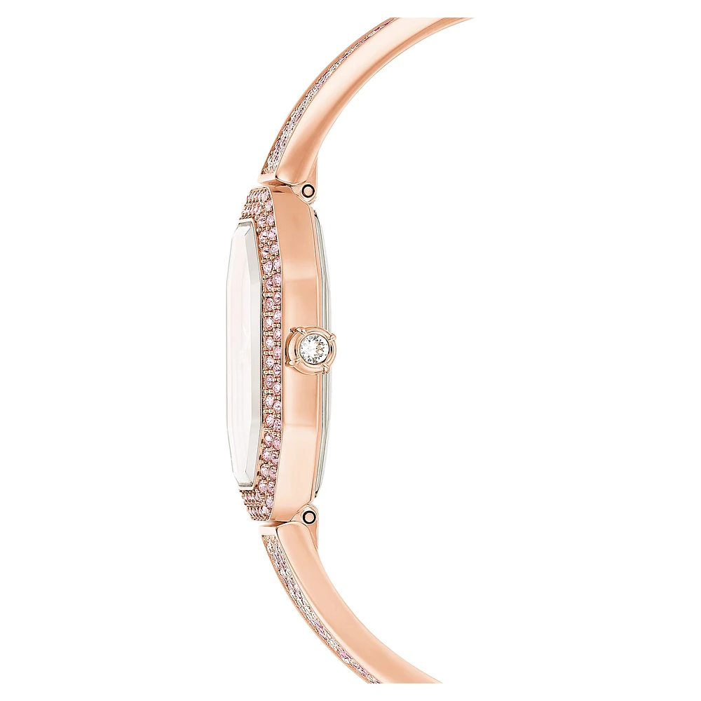 Dextera bangle watch, Swiss Made, Pink, Rose gold-tone plated by SWAROVSKI