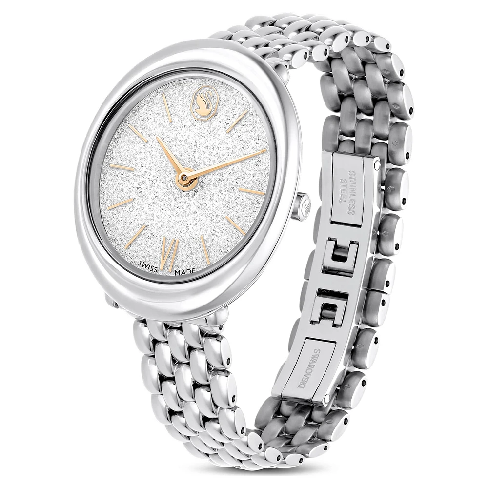 Imber watch, Swiss Made, Metal bracelet, Silver Tone, Stainless steel by SWAROVSKI