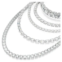 Millenia layered necklace, Mixed cuts, White, Rhodium plated by SWAROVSKI
