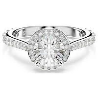 Una Angelic ring, Round cut, White, Silver-tone finish by SWAROVSKI