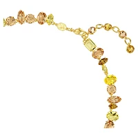 Gema Tennis necklace, Mixed cuts, Yellow, Gold-tone plated by SWAROVSKI