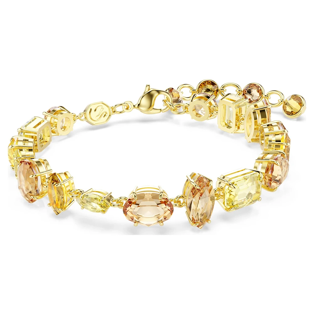 Gema bracelet, Mixed cuts, Yellow, Gold-tone plated by SWAROVSKI