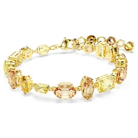 Gema bracelet, Mixed cuts, Yellow, Gold-tone plated by SWAROVSKI