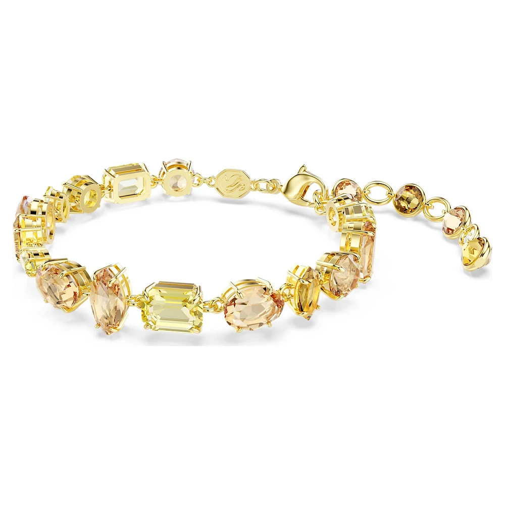 Gema bracelet, Mixed cuts, Yellow, Gold-tone plated by SWAROVSKI