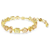Gema bracelet, Mixed cuts, Yellow, Gold-tone plated by SWAROVSKI