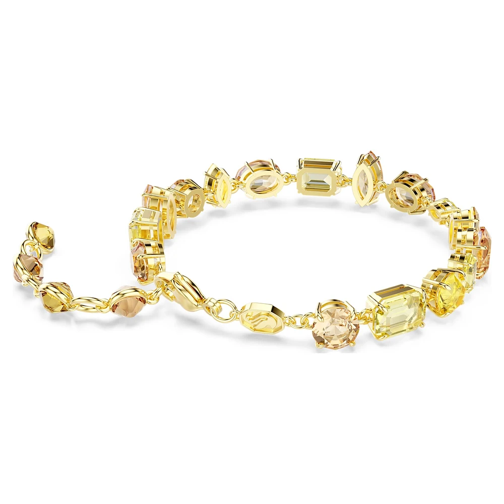 Gema bracelet, Mixed cuts, Yellow, Gold-tone plated by SWAROVSKI