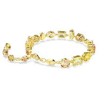 Gema bracelet, Mixed cuts, Yellow, Gold-tone plated by SWAROVSKI