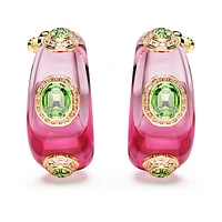 Dulcis hoop earrings, Mixed cuts, Multicoloured, Gold-tone plated by SWAROVSKI
