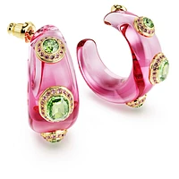 Dulcis hoop earrings, Mixed cuts, Multicoloured, Gold-tone plated by SWAROVSKI