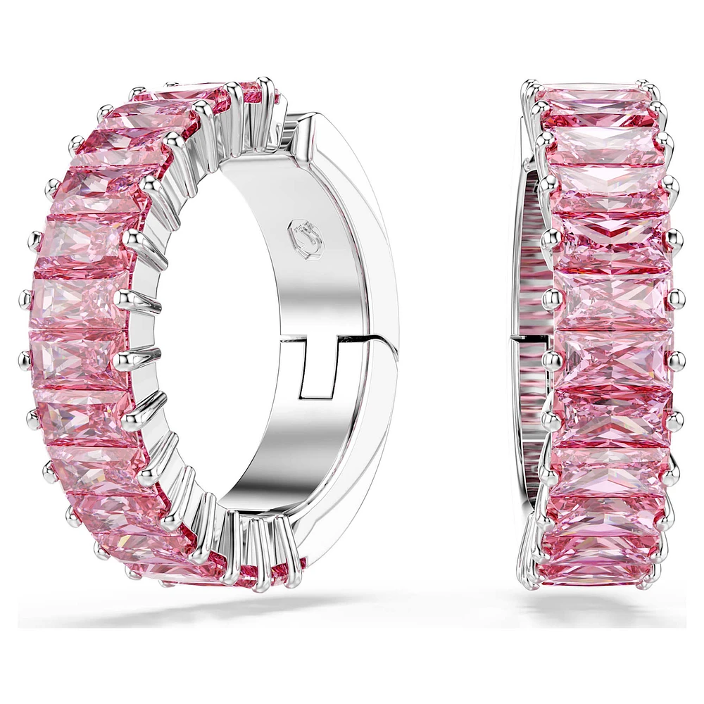 Matrix ear cuffs, Baguette cut, Rhodium plated by SWAROVSKI