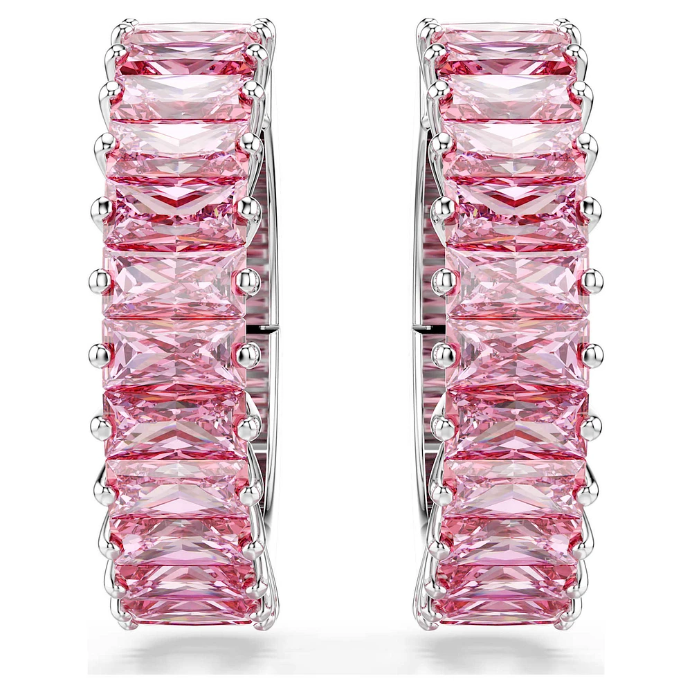 Matrix ear cuffs, Baguette cut, Rhodium plated by SWAROVSKI