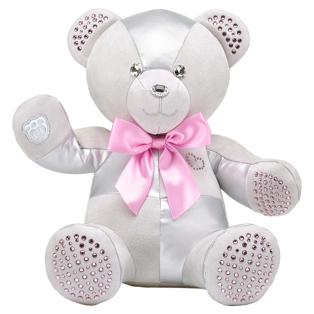 Build-A-Bear Birthstone Bear collectible, Featuring Swarovski® crystals, Teddy bear, June, Pink by SWAROVSKI