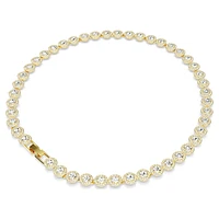 Una Angelic Tennis necklace, Round cut, White, Gold-tone plated by SWAROVSKI