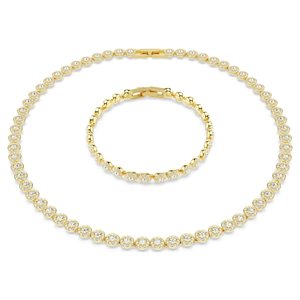 Una Angelic set, Round cut, White, Gold-tone plated by SWAROVSKI