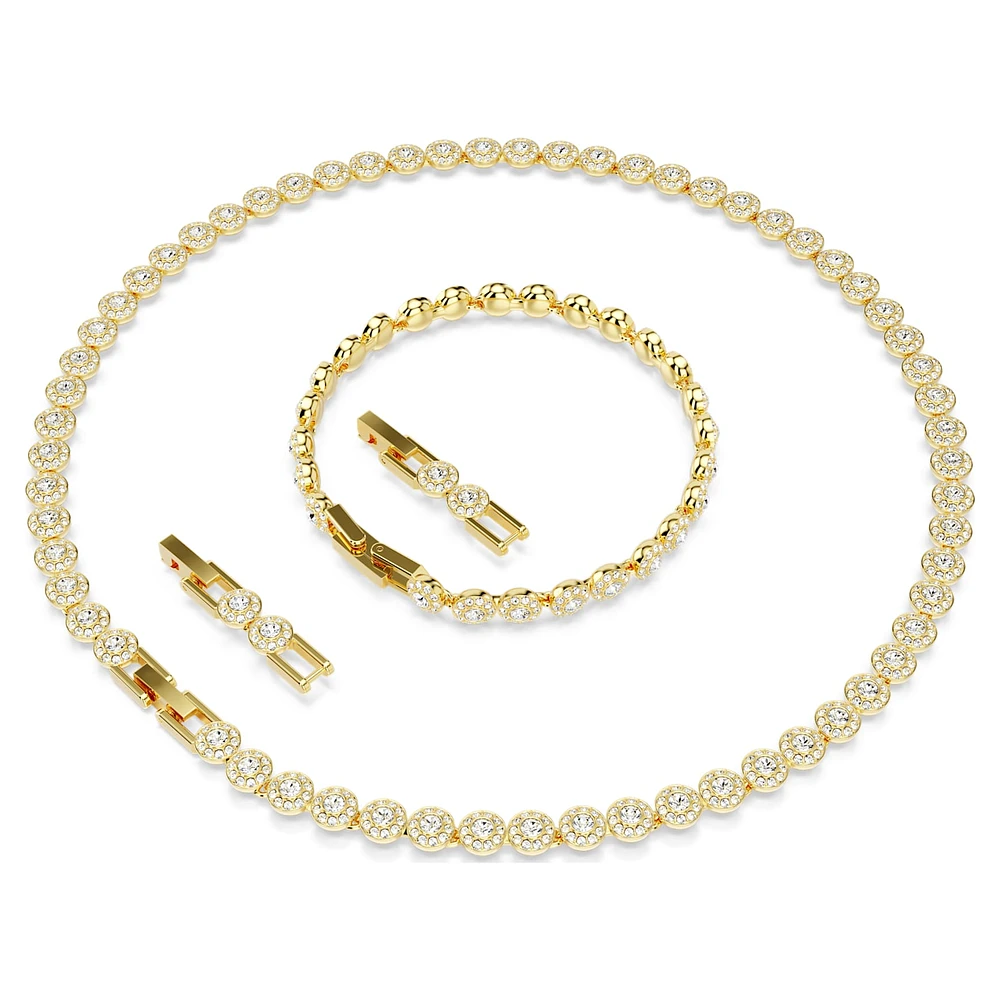 Una Angelic set, Round cut, White, Gold-tone plated by SWAROVSKI