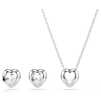 Ariana Grande x Swarovski set, Mixed cuts, Heart, White, Rhodium plated by SWAROVSKI