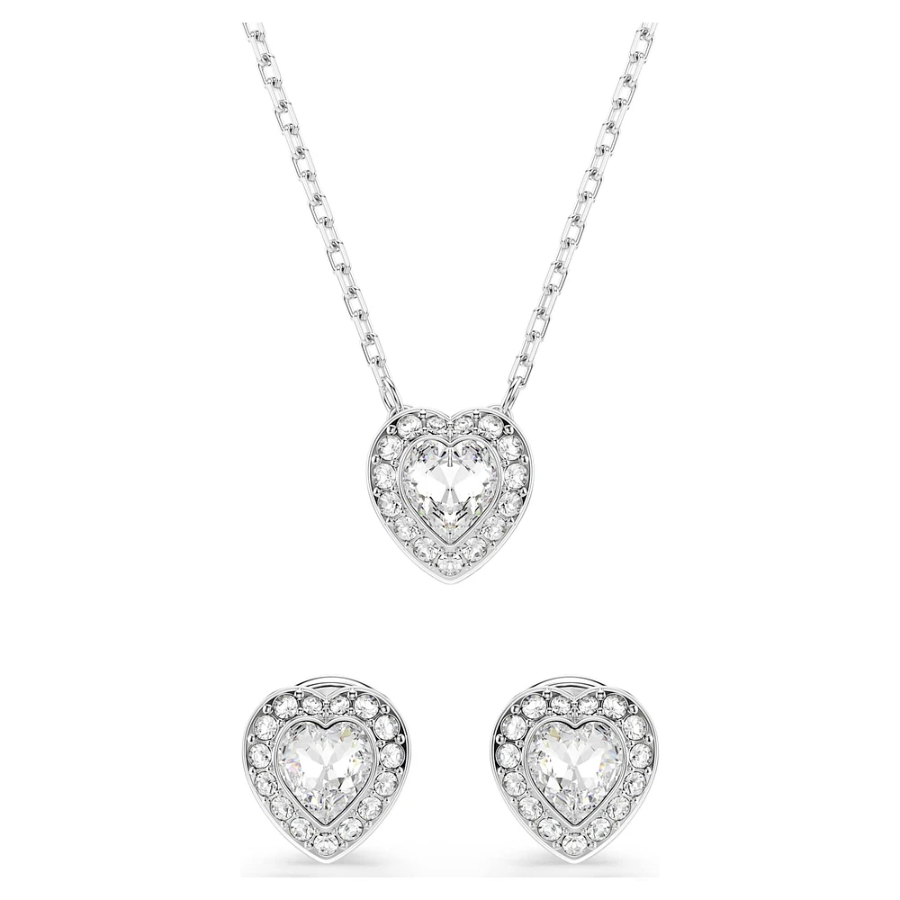 Ariana Grande x Swarovski set, Mixed cuts, Heart, White, Rhodium plated by SWAROVSKI